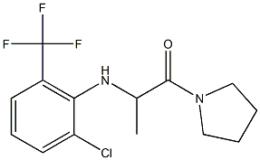 2-{[2-chloro-6-(trifluoromethyl)phenyl]amino}-1-(pyrrolidin-1-yl)propan-1-one Struktur