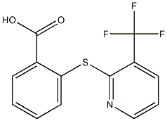 2-{[3-(trifluoromethyl)pyridin-2-yl]sulfanyl}benzoic acid Struktur