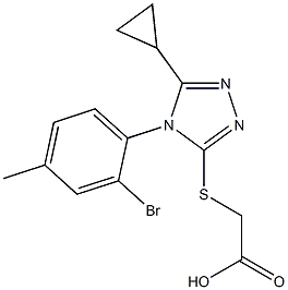 2-{[4-(2-bromo-4-methylphenyl)-5-cyclopropyl-4H-1,2,4-triazol-3-yl]sulfanyl}acetic acid Struktur