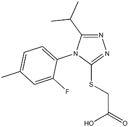 2-{[4-(2-fluoro-4-methylphenyl)-5-(propan-2-yl)-4H-1,2,4-triazol-3-yl]sulfanyl}acetic acid Struktur