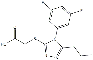 2-{[4-(3,5-difluorophenyl)-5-propyl-4H-1,2,4-triazol-3-yl]sulfanyl}acetic acid Struktur