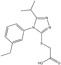 2-{[4-(3-ethylphenyl)-5-(propan-2-yl)-4H-1,2,4-triazol-3-yl]sulfanyl}acetic acid Struktur