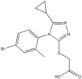 2-{[4-(4-bromo-2-methylphenyl)-5-cyclopropyl-4H-1,2,4-triazol-3-yl]sulfanyl}acetic acid Struktur