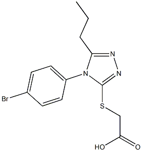 2-{[4-(4-bromophenyl)-5-propyl-4H-1,2,4-triazol-3-yl]sulfanyl}acetic acid Struktur