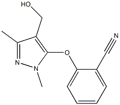 2-{[4-(hydroxymethyl)-1,3-dimethyl-1H-pyrazol-5-yl]oxy}benzonitrile Struktur