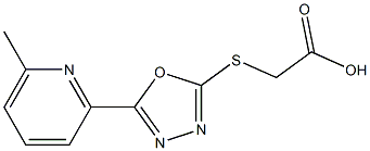 2-{[5-(6-methylpyridin-2-yl)-1,3,4-oxadiazol-2-yl]sulfanyl}acetic acid Struktur