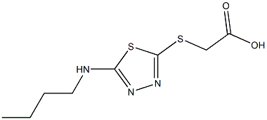 2-{[5-(butylamino)-1,3,4-thiadiazol-2-yl]sulfanyl}acetic acid Struktur