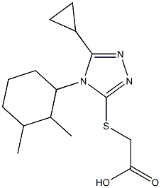 2-{[5-cyclopropyl-4-(2,3-dimethylcyclohexyl)-4H-1,2,4-triazol-3-yl]sulfanyl}acetic acid Struktur