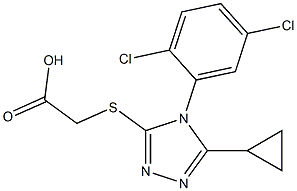 2-{[5-cyclopropyl-4-(2,5-dichlorophenyl)-4H-1,2,4-triazol-3-yl]sulfanyl}acetic acid Struktur