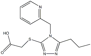 2-{[5-propyl-4-(pyridin-2-ylmethyl)-4H-1,2,4-triazol-3-yl]sulfanyl}acetic acid Struktur