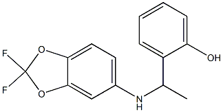 2-{1-[(2,2-difluoro-2H-1,3-benzodioxol-5-yl)amino]ethyl}phenol Struktur