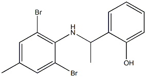 2-{1-[(2,6-dibromo-4-methylphenyl)amino]ethyl}phenol Struktur