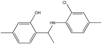 2-{1-[(2-chloro-4-methylphenyl)amino]ethyl}-5-methylphenol Struktur