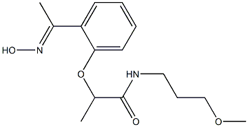 2-{2-[1-(hydroxyimino)ethyl]phenoxy}-N-(3-methoxypropyl)propanamide Struktur