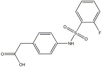 2-{4-[(2-fluorobenzene)sulfonamido]phenyl}acetic acid Struktur