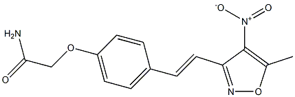 2-{4-[(E)-2-(5-methyl-4-nitroisoxazol-3-yl)vinyl]phenoxy}acetamide Struktur