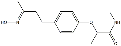 2-{4-[3-(hydroxyimino)butyl]phenoxy}-N-methylpropanamide Struktur