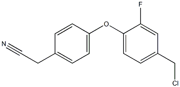 2-{4-[4-(chloromethyl)-2-fluorophenoxy]phenyl}acetonitrile Struktur