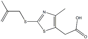 2-{4-methyl-2-[(2-methylprop-2-en-1-yl)sulfanyl]-1,3-thiazol-5-yl}acetic acid Struktur