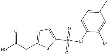 2-{5-[(2-bromo-4-methylphenyl)sulfamoyl]thiophen-2-yl}acetic acid Struktur