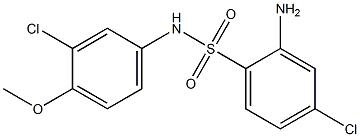 2-amino-4-chloro-N-(3-chloro-4-methoxyphenyl)benzene-1-sulfonamide Struktur