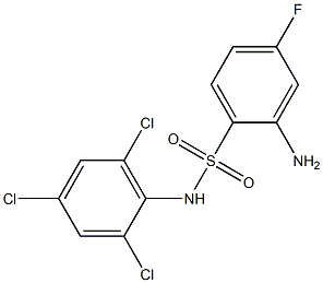 2-amino-4-fluoro-N-(2,4,6-trichlorophenyl)benzene-1-sulfonamide Struktur