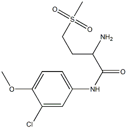 2-amino-N-(3-chloro-4-methoxyphenyl)-4-methanesulfonylbutanamide Struktur