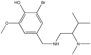 2-bromo-4-({[2-(dimethylamino)-3-methylbutyl]amino}methyl)-6-methoxyphenol Struktur