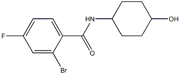 2-bromo-4-fluoro-N-(4-hydroxycyclohexyl)benzamide Struktur