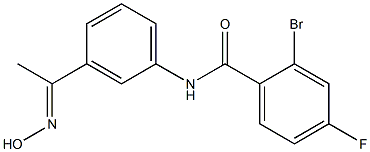 2-bromo-4-fluoro-N-{3-[1-(hydroxyimino)ethyl]phenyl}benzamide Struktur