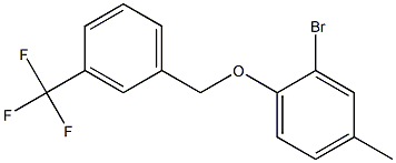 2-bromo-4-methyl-1-{[3-(trifluoromethyl)phenyl]methoxy}benzene Struktur