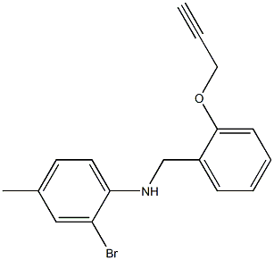 2-bromo-4-methyl-N-{[2-(prop-2-yn-1-yloxy)phenyl]methyl}aniline Struktur