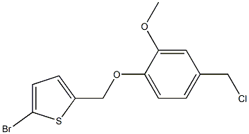 2-bromo-5-[4-(chloromethyl)-2-methoxyphenoxymethyl]thiophene Struktur