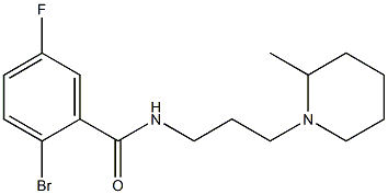 2-bromo-5-fluoro-N-[3-(2-methylpiperidin-1-yl)propyl]benzamide Struktur