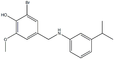 2-bromo-6-methoxy-4-({[3-(propan-2-yl)phenyl]amino}methyl)phenol Struktur