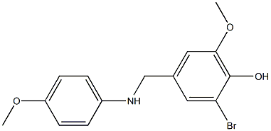 2-bromo-6-methoxy-4-{[(4-methoxyphenyl)amino]methyl}phenol Struktur