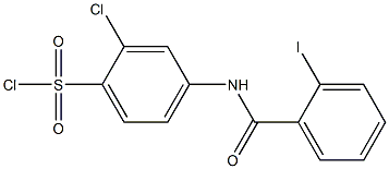 2-chloro-4-[(2-iodobenzene)amido]benzene-1-sulfonyl chloride Struktur