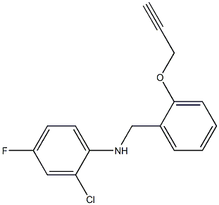 2-chloro-4-fluoro-N-{[2-(prop-2-yn-1-yloxy)phenyl]methyl}aniline Struktur