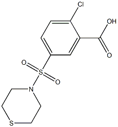 2-chloro-5-(thiomorpholine-4-sulfonyl)benzoic acid Struktur