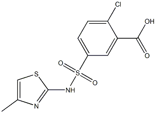 2-chloro-5-[(4-methyl-1,3-thiazol-2-yl)sulfamoyl]benzoic acid Struktur