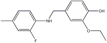 2-ethoxy-4-{[(2-fluoro-4-methylphenyl)amino]methyl}phenol Struktur