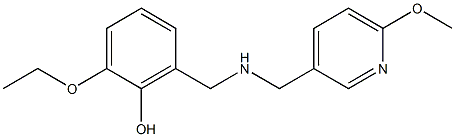 2-ethoxy-6-({[(6-methoxypyridin-3-yl)methyl]amino}methyl)phenol Struktur