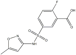 2-fluoro-5-[(5-methyl-1,2-oxazol-3-yl)sulfamoyl]benzoic acid Struktur