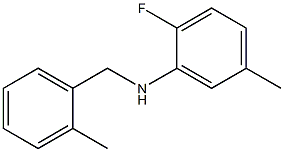 2-fluoro-5-methyl-N-[(2-methylphenyl)methyl]aniline Struktur