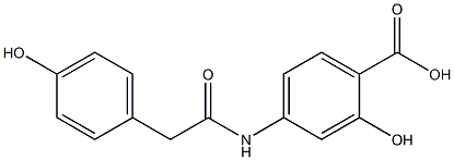 2-hydroxy-4-[2-(4-hydroxyphenyl)acetamido]benzoic acid Struktur