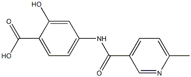 2-hydroxy-4-{[(6-methylpyridin-3-yl)carbonyl]amino}benzoic acid Struktur