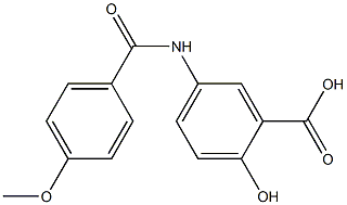 2-hydroxy-5-[(4-methoxybenzoyl)amino]benzoic acid Struktur