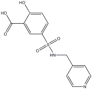 2-hydroxy-5-[(pyridin-4-ylmethyl)sulfamoyl]benzoic acid Struktur