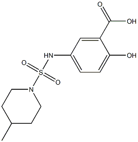 2-hydroxy-5-{[(4-methylpiperidine-1-)sulfonyl]amino}benzoic acid Struktur