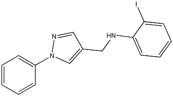 2-iodo-N-[(1-phenyl-1H-pyrazol-4-yl)methyl]aniline Struktur